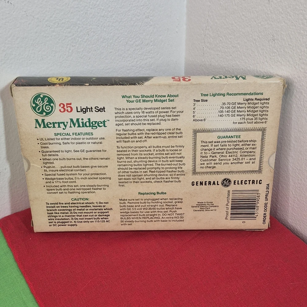 Vintage GE Merry Midget Christmas Lights – 35 Assorted Color Bulbs Tested Works